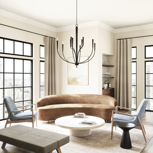 Holden 10 Light 40 inch Matte Black Chandelier Ceiling Light