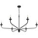 Velena 6 Light 47.25 inch Dark Matte Black Chandelier Ceiling Light