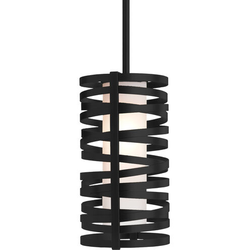 Tempest 1 Light 6 inch Matte Black Pendant Ceiling Light in Adjustable Cord, E26 Incandescent, Frosted
