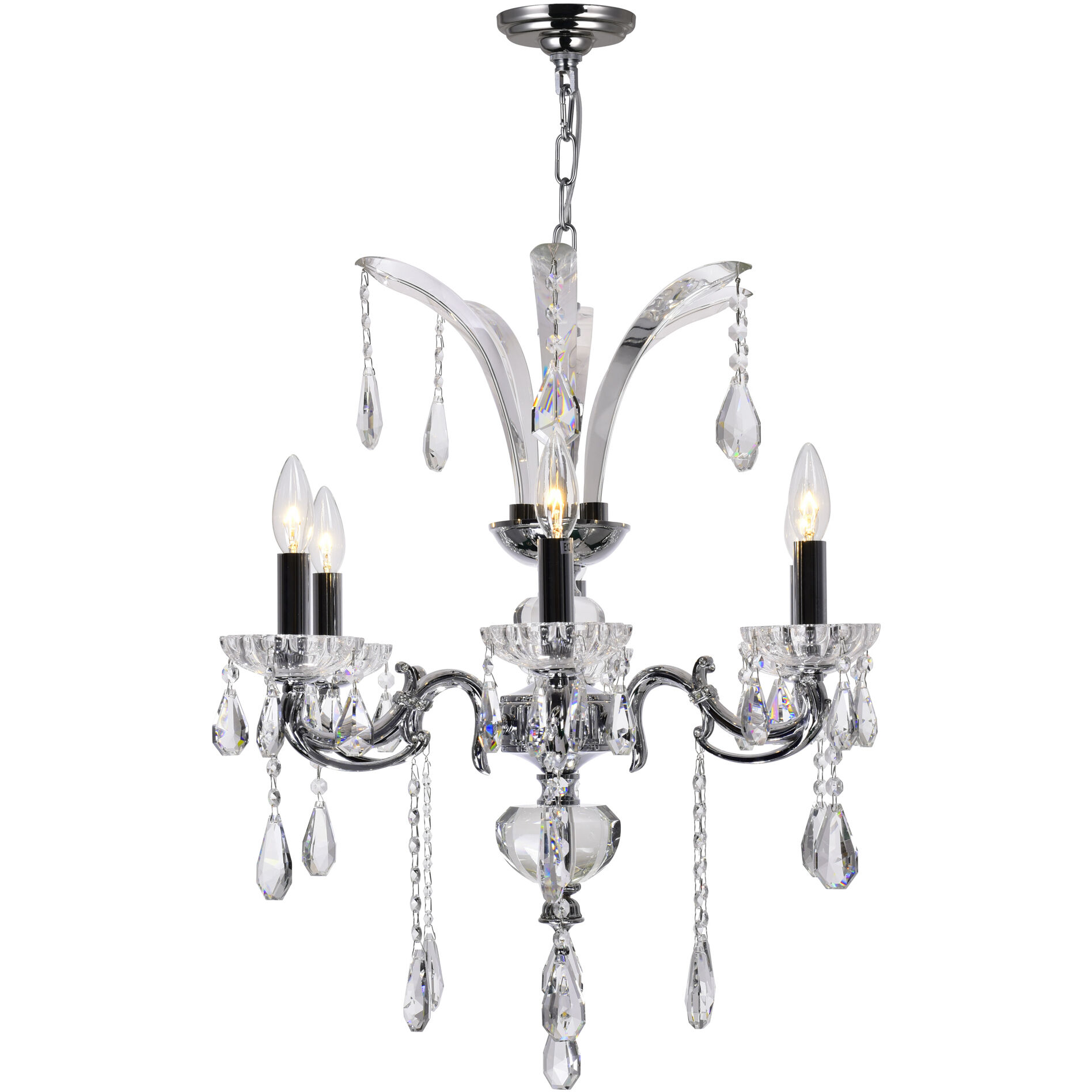 Glorious 6 Light 24 inch Chrome Up Chandelier Ceiling Light