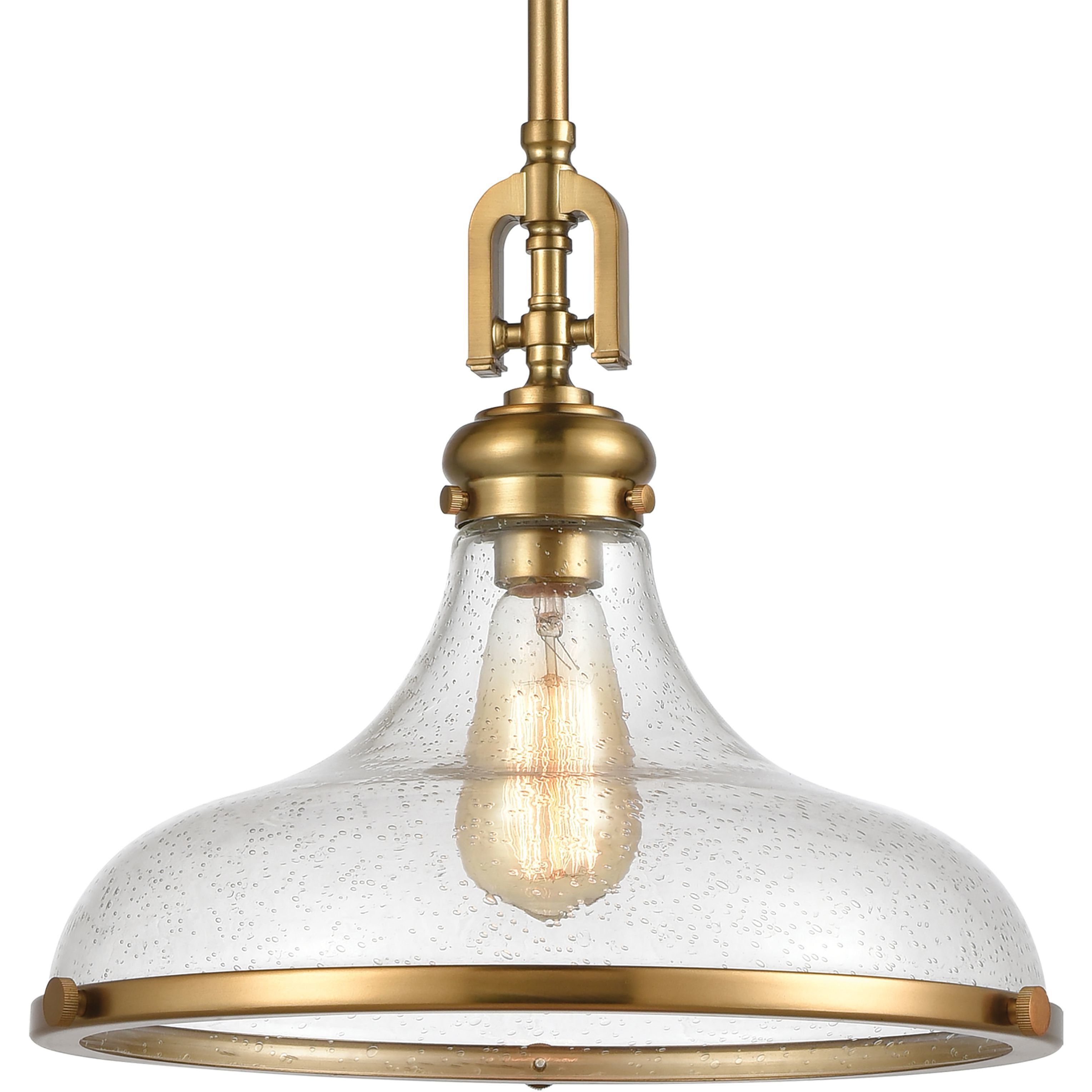 Rutherford 1 Light 15 inch Satin Brass Pendant Ceiling Light