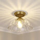 Audra 1 Light 11.75 inch Brushed Champagne Brass Semi-Flush Mount Ceiling Light