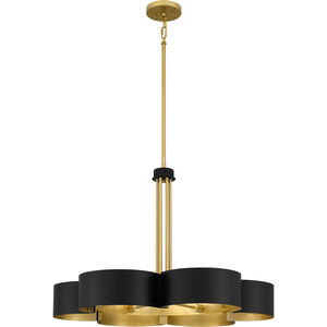 Balsam 6 Light 28 inch Matte Black Chandelier Ceiling Light