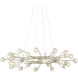 Chaldea 30 Light 39.5 inch Contemporary Silver Leaf and Frosted Chandelier Ceiling Light