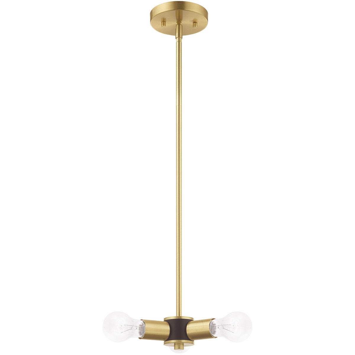 Copenhagen 3 Light 13 inch Satin Brass Mini Chandelier Ceiling Light