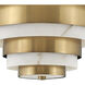 Lisa McDennon Echelon 3 Light 15.5 inch Heritage Brass Indoor Semi-Flush Mount Ceiling Light