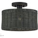 Weavington 1 Light 12 inch Black Semi Flush Mount Ceiling Light, Medium