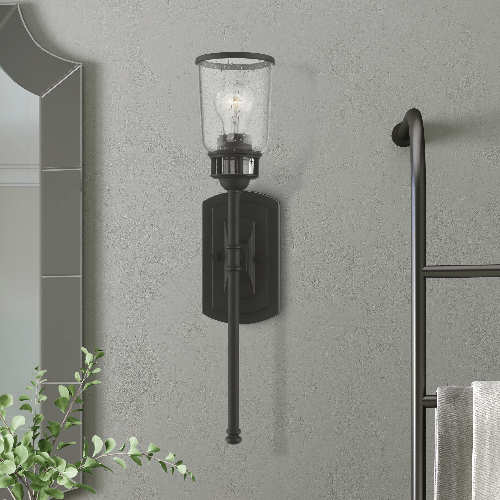Lawrenceville 1 Light 5 inch Black Single Sconce Wall Light, Large