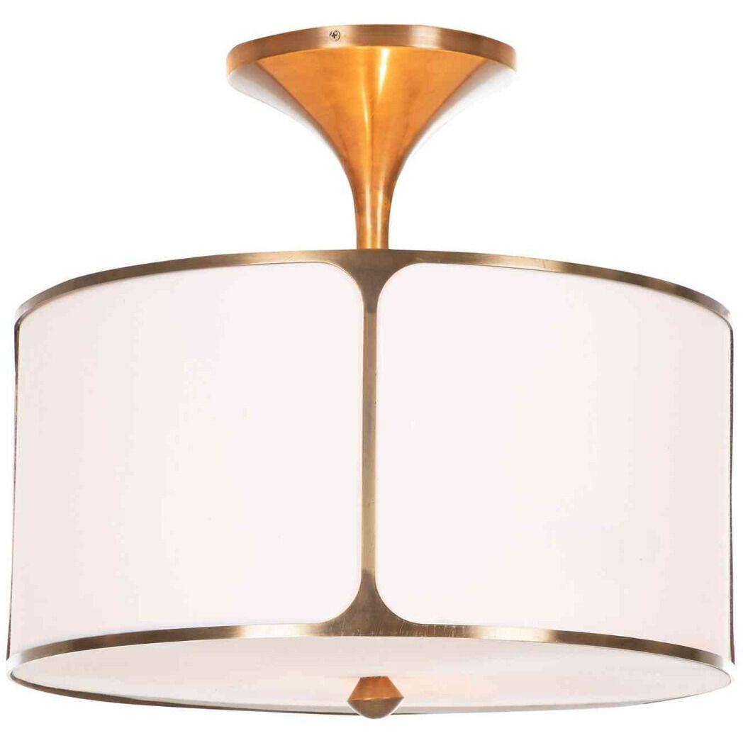 Dove 2 Light 20 inch Aged Bronze / Salt Linen Semi-Flush Mount Ceiling Light