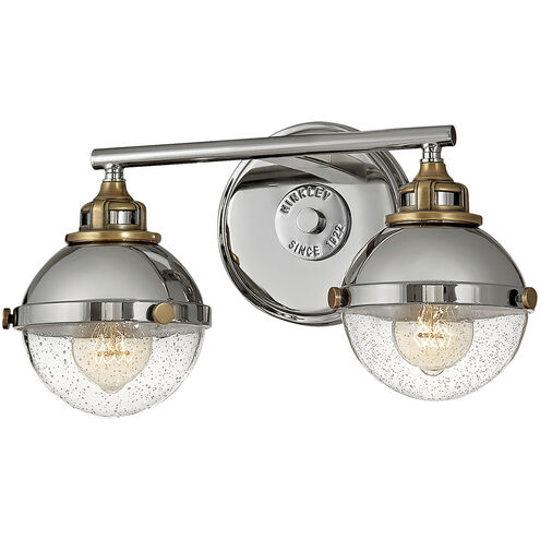 Fletcher 2 Light 16 inch Polished Nickel with Heritage Brass Vanity Light Wall Light