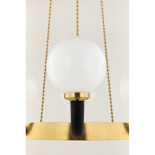 Werner 6 Light 34.5 inch Aged Brass / Black Pendant Ceiling Light