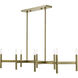 Copenhagen 8 Light 40 inch Antique Brass Linear Chandelier Ceiling Light