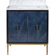 Kallista 30 X 34 inch Dark Sapphire/Caviar Black/Natural/White/Antique Brass Vanity with Undermount Sink
