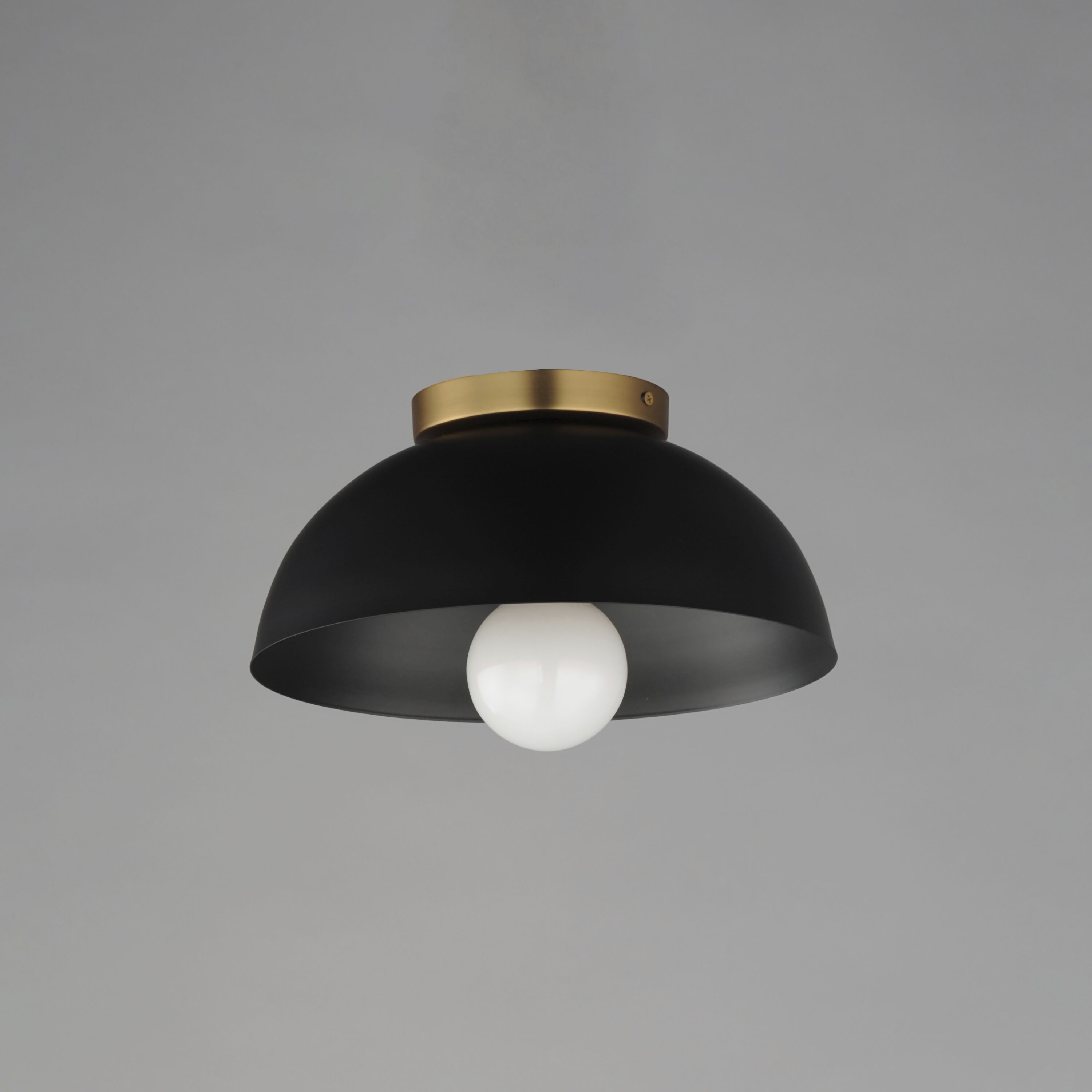 Thelonious 1 Light 11.5 inch Black and Natural Aged Brass Flush Mount Ceiling Light