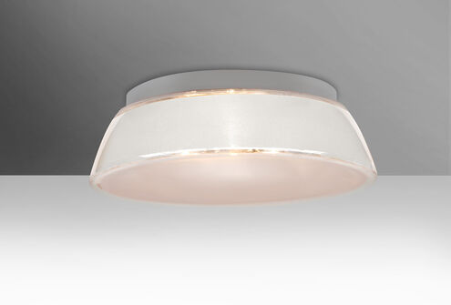 Pica 17 2 Light 13 inch Flush Mount Ceiling Light in Incandescent, White Sand Glass