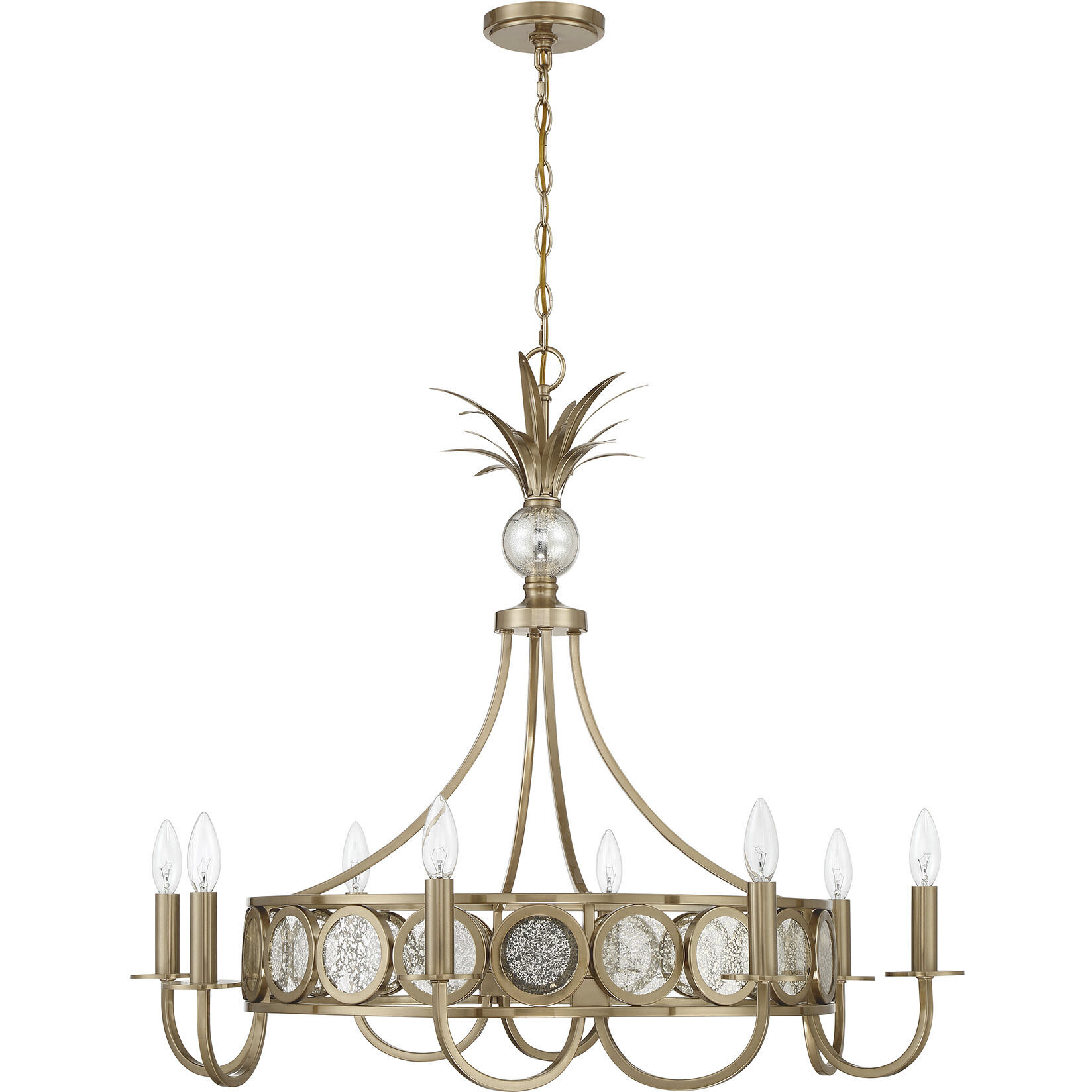 Hearst 8 Light 33 inch Noble Brass Chandelier Ceiling Light