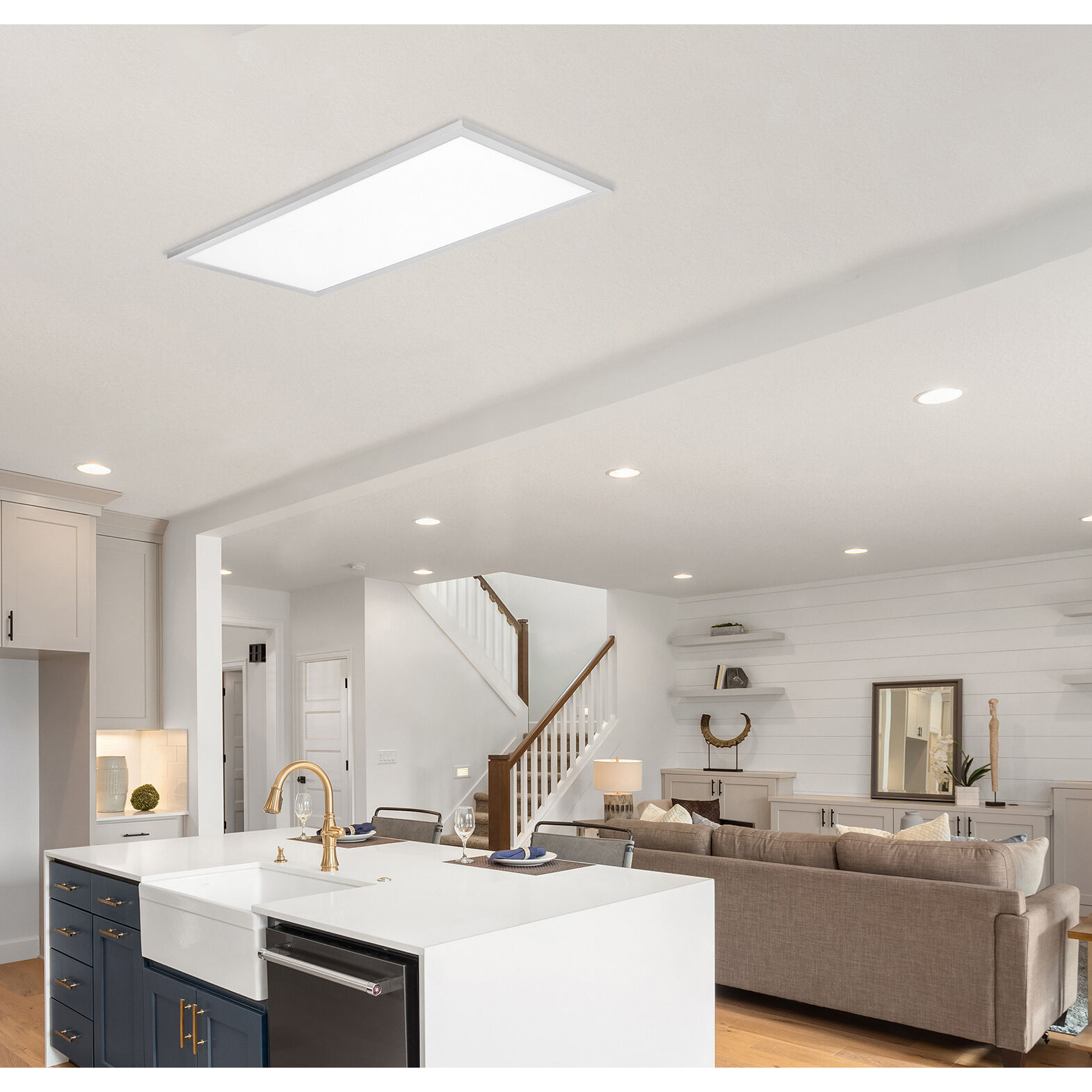 Lugano LED 24 inch White Linear Flush Mount Ceiling Light