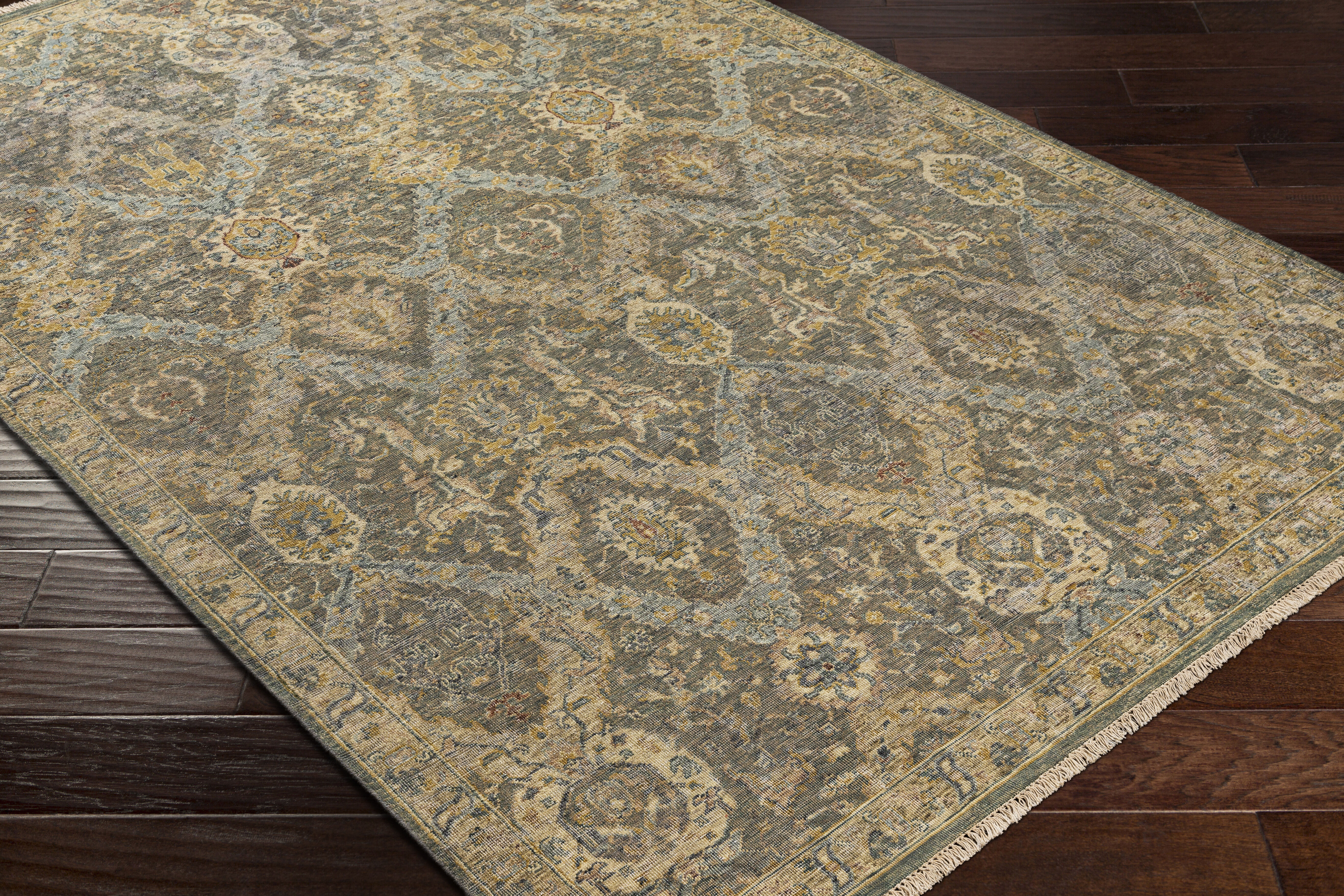 Anatolia 36 X 24 inch Medium Green Rug in 2 x 3, Rectangle