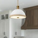 Doral Pendant Ceiling Light in Matte White and Vintage Brass