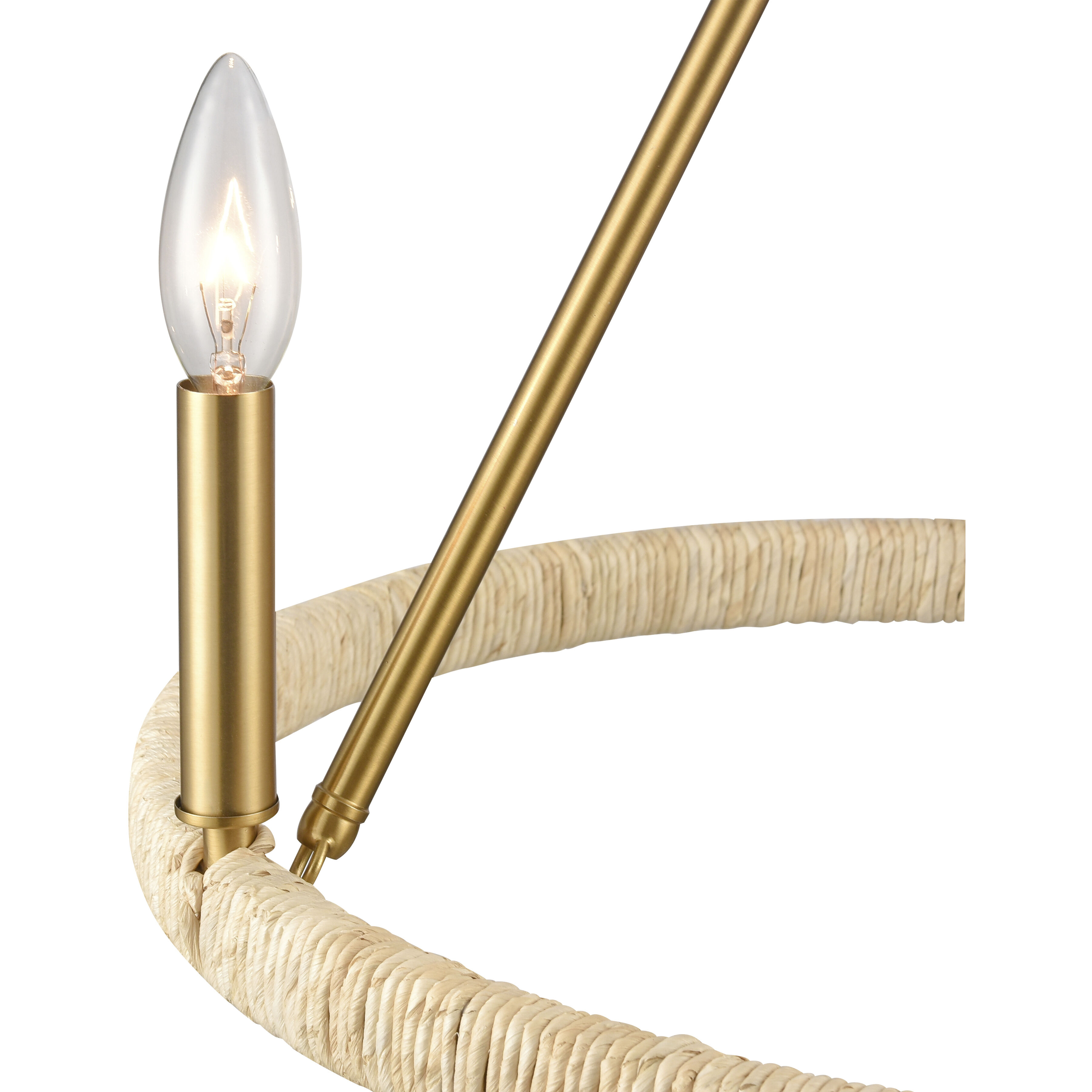 Abaca 3 Light 20 inch Brushed Gold Chandelier Ceiling Light