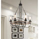 Paladin 6 Light 25 inch Matte Black Chandelier Ceiling Light in Seedy Glass