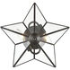 Moravian Star 2 Light 14 inch Oil Rubbed Bronze Flush Mount Ceiling Light