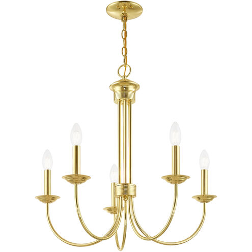 Estate 5 Light 25 inch Polished Brass Chandelier Ceiling Light