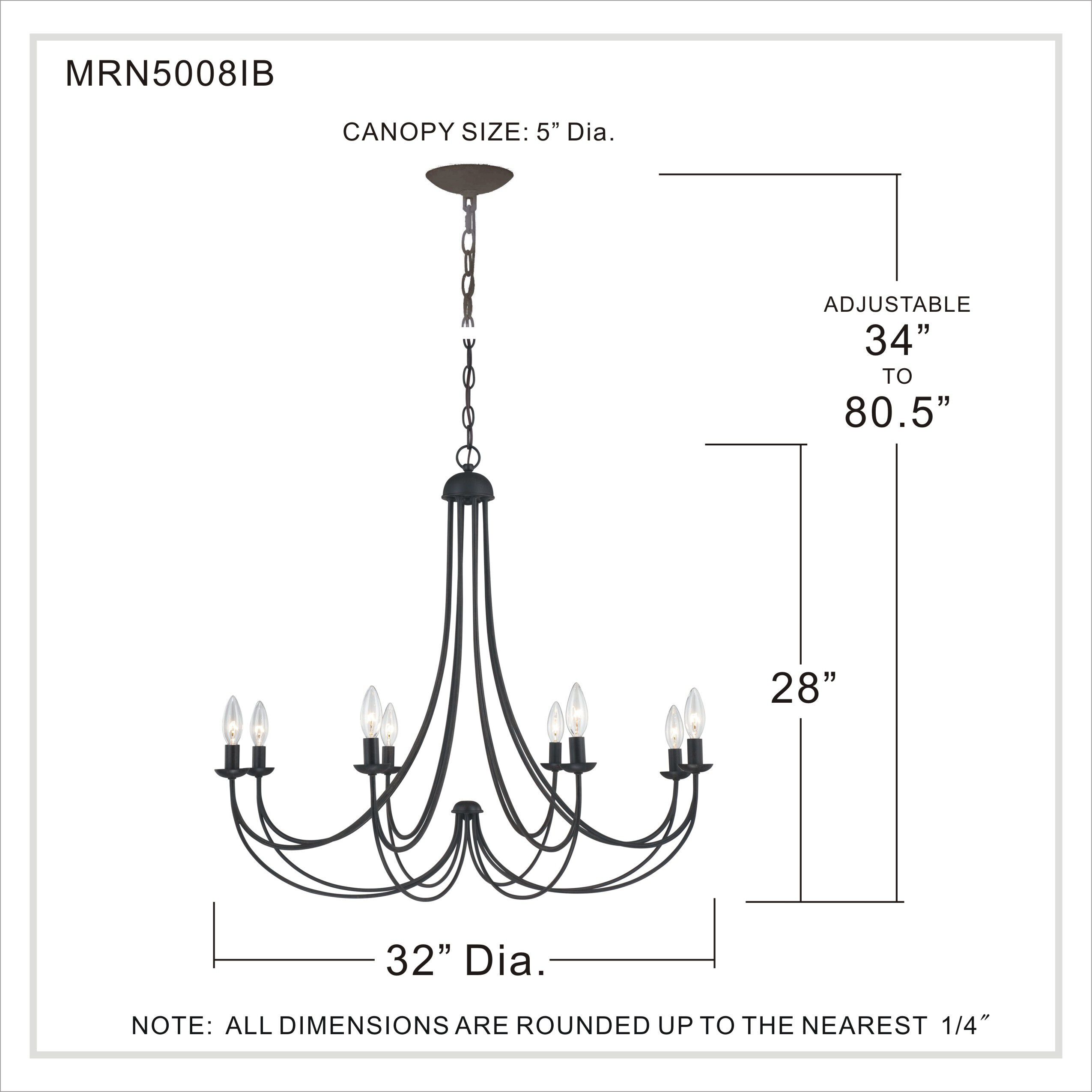 Mirren 8 Light 32 inch Imperial Bronze Chandelier Ceiling Light