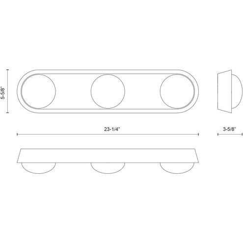 Alonso LED 23.25 inch Urban Bronze Bath Vanity Light Wall Light