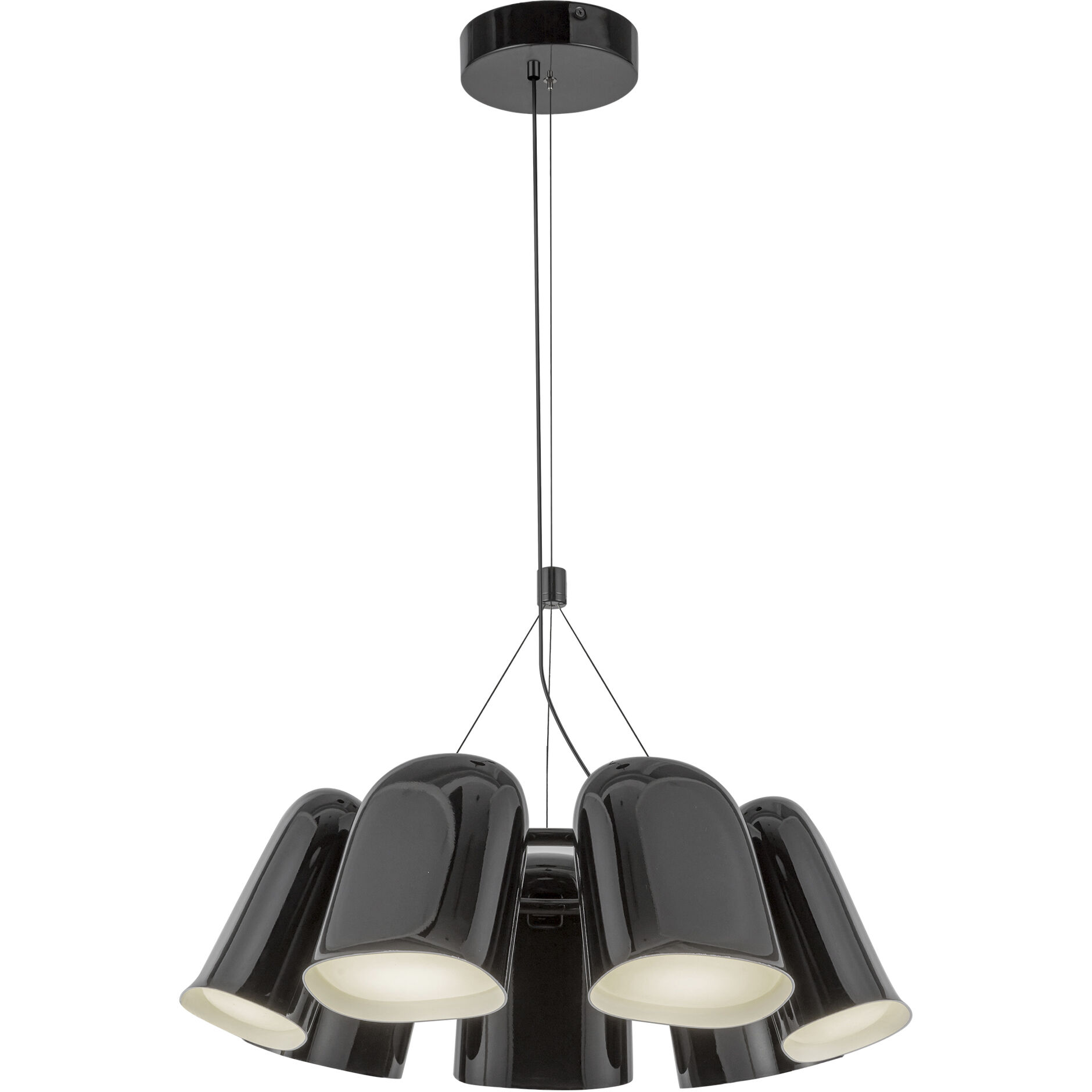 Bell LED 19.38 inch Glossy Black Chandelier Ceiling Light