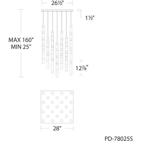 Minx 25 Light 28 inch Aged Brass Multi-Light Pendant Ceiling Light