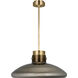 Avroko Morgan LED 22 inch Hand-Rubbed Antique Brass with Smoke Glass Pendant Ceiling Light