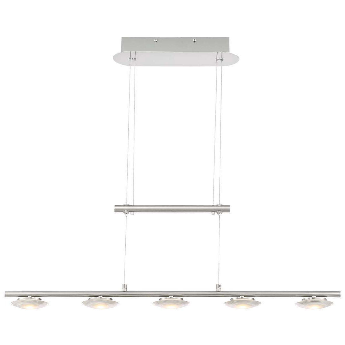 Santiago 5 Light 34 inch Nickel-Matte Linear Pendant Ceiling Light