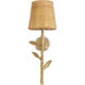 Farini 1 Light 5.91 inch Vintage Brass and Rattan Shade Wall Lamp Wall Light