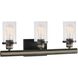 Beaufort 3 Light 23 inch Anvil Iron with Distressed Antiqued Gray Vanity Light Wall Light
