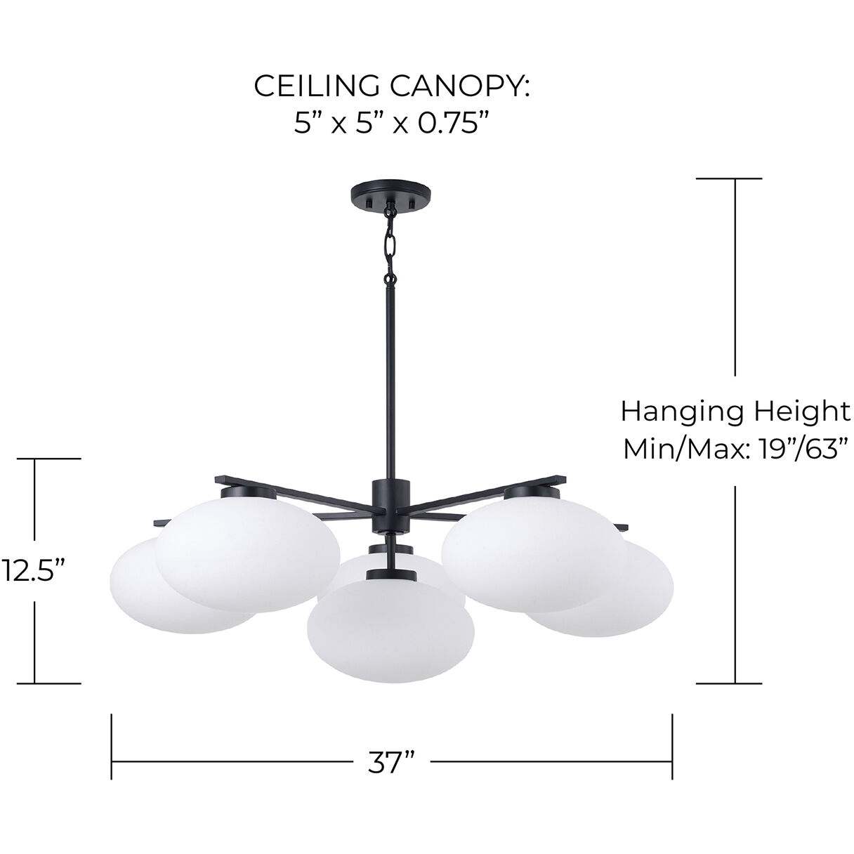 Soren 6 Light 37 inch Matte Black Chandelier Ceiling Light