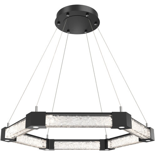 Axis LED 34.6 inch Matte Black Chandelier Ceiling Light in 2700K LED, Hexagonal Ring