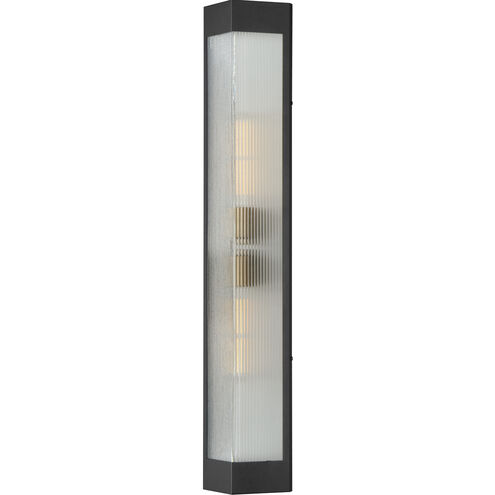 Triform 2 Light 32 inch Black and Antique Brass Outdoor Wall Mount