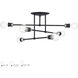 Delacroix 6 Light 28 inch Black with Brushed Nickel Accents Semi-Flush Ceiling Light