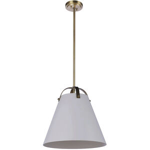 Blakely 1 Light 16 inch White and Aged Brass Pendant Ceiling Light