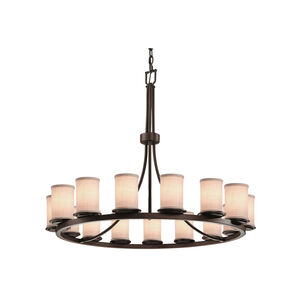 Textile LED 42 inch Dark Bronze Chandelier Ceiling Light