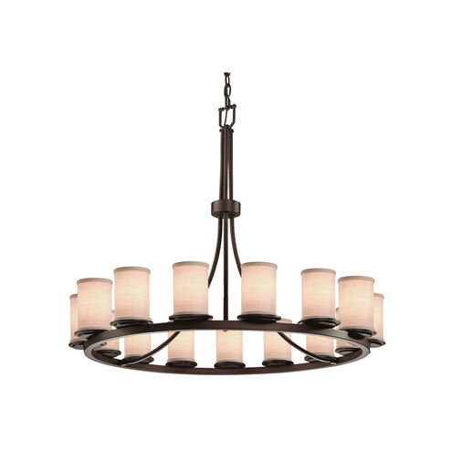 Textile LED 42 inch Dark Bronze Chandelier Ceiling Light