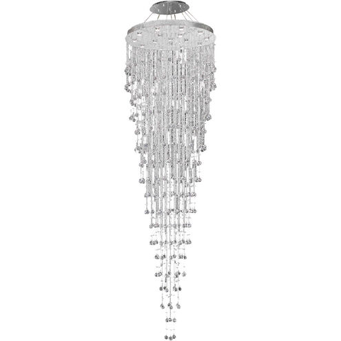 Galaxy 16 Light 36 inch Chrome Foyer Ceiling Light in GU10, Royal Cut