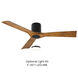 Aviator 54 inch Matte Black and Distressed Koa with Distressed Koa Blades Flush Mount Ceiling Fan in Matte Black Distressed Koa, Flush Mounted, Smart Ceiling Fan