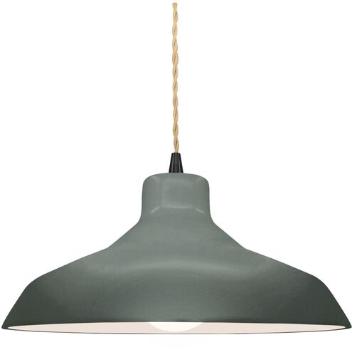 Radiance LED 13.5 inch Pewter Green and Matte Black Pendant Ceiling Light