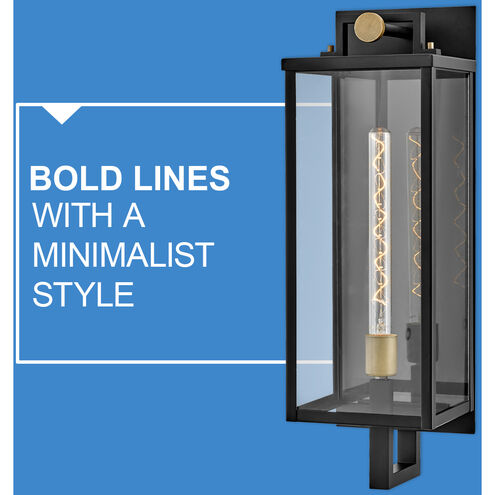 Catalina LED 24 inch Black with Burnished Bronze Outdoor Wall Mount Lantern