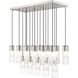 Alton 17 Light 42 inch Brushed Nickel Linear Chandelier Ceiling Light