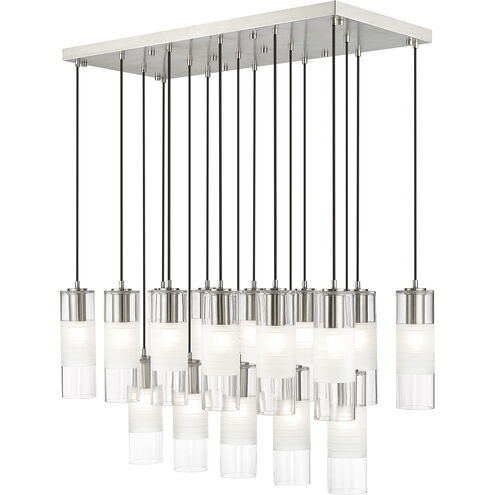 Alton 17 Light 42 inch Brushed Nickel Linear Chandelier Ceiling Light