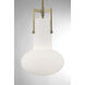 Izel 1 Light 10 inch Antique Brass with Matte Opal Pendant Ceiling Light