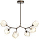 Gem LED 38 inch Flat Bronze Linear Pendant Ceiling Light in Amber, 2700K LED, Modern Branch